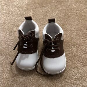 Brown and White Kids Shoes